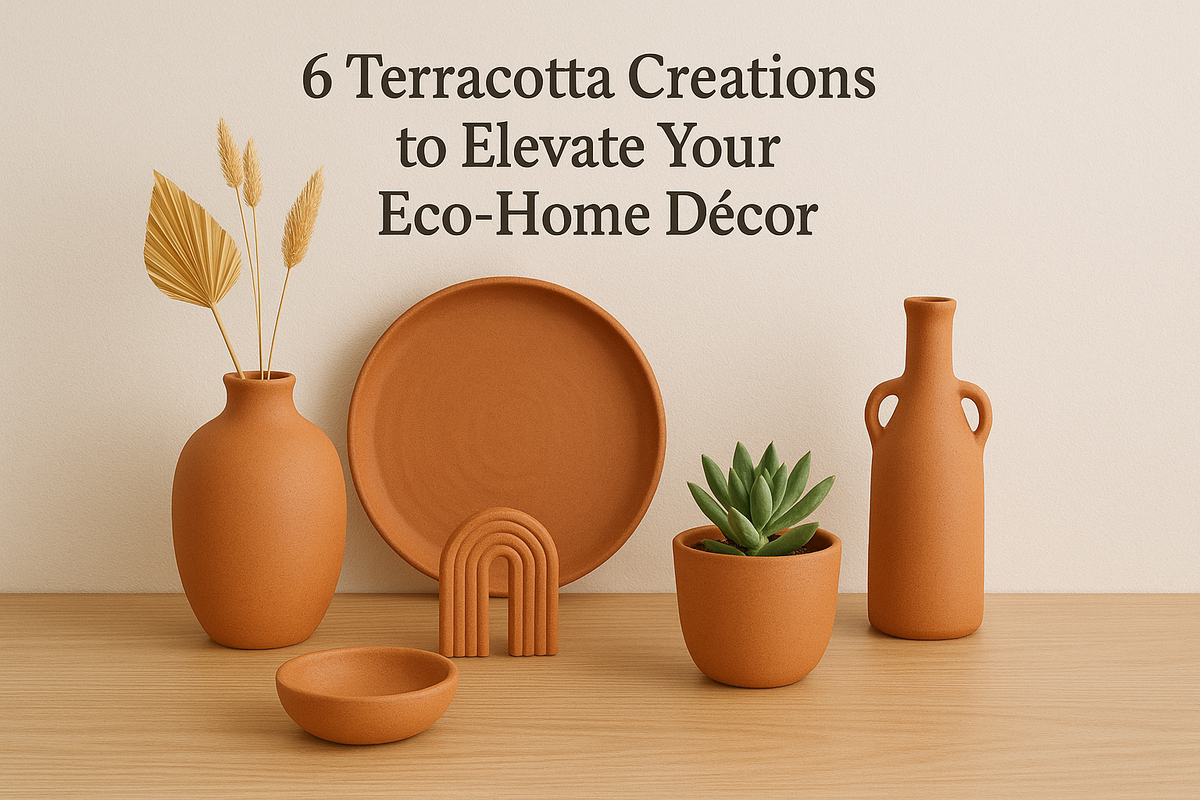 Artisan arranging terracotta pots